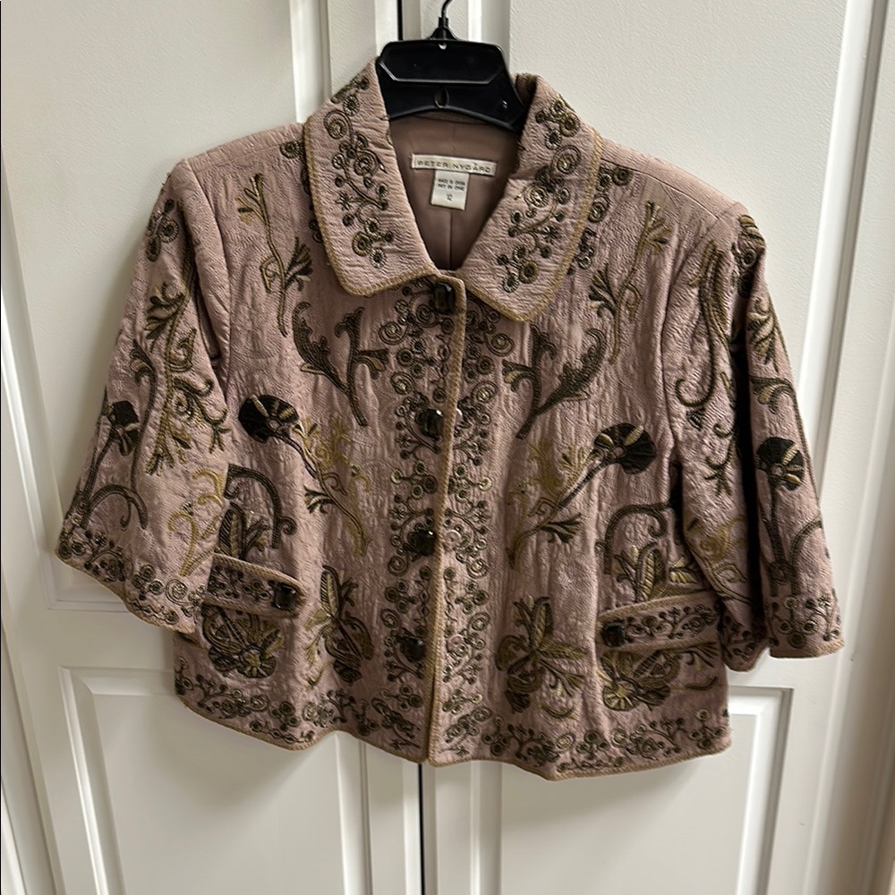 Embroidered Beige Jacket